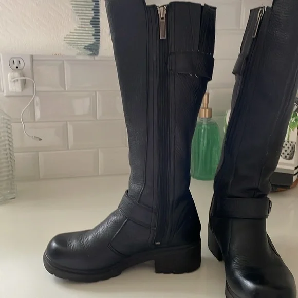 Harley Davidson Womens Boots Tall Twin Strap Sedona Black 85080 Size 6 - Picture 6 of 13